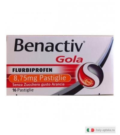 Benactiv Gola 16 pastiglie Arancia senza zucchero