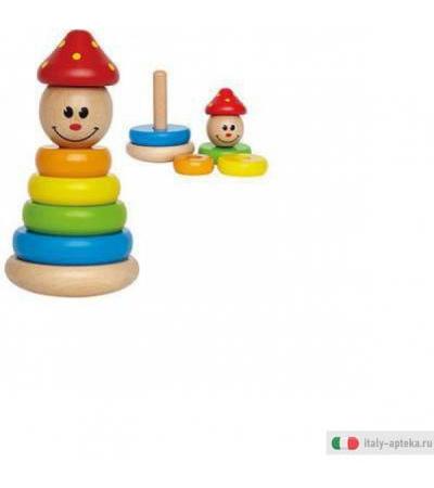 pagliaccio impilatore pagliaccio dal viso buffo che dondola dolcemente.