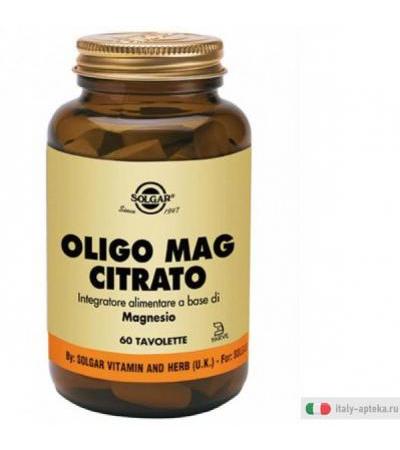 Solgar Oligo Mag Citrato Integratore di Magnesio 60 Tavolette
