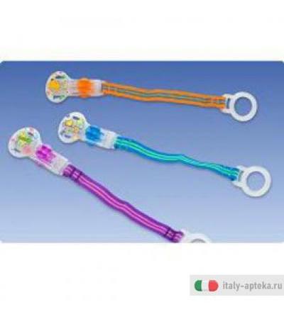 Nuby Nastro APPENDI SUCCHIETTO CON ANELLO IN SILICONE