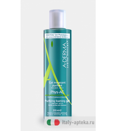 A-Derma PHYS-AC Gel detergente purificante 200ml
