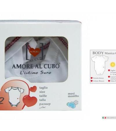 Amore al Cubo L'intimo Sano Body manica corta inverno 9-12m 2 pezzi