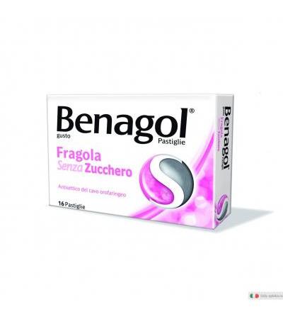 Benagol antisettico cavo orale 16 Pastiglie Fragola Senza Zucchero