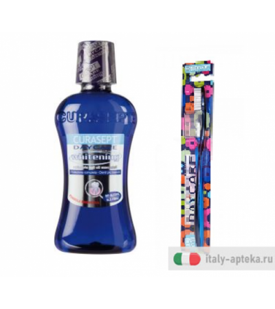 Curasept Daycare Pack Duo Collutorio whitening 250ml + Spazzolino medio