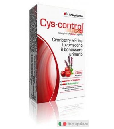 Cys-control Flash benessere urinario programma 5 giorni 20 capsule aroma mirtillo