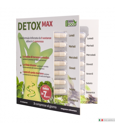 Detox Max utile per la disintossicazione e la digestione 21 compresse