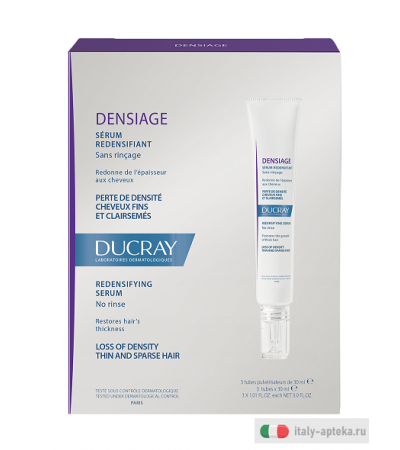 Ducray Densiage Siero Ridensificante dona densità ai capelli 3x30ml
