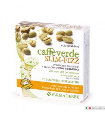 Farmaderbe Caffe' Verde Slim-Fizz 20 Compresse Effervescenti Tono e vigore