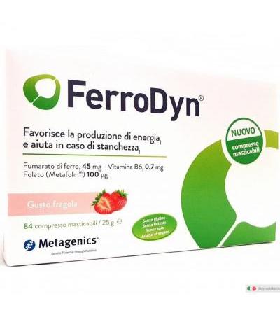 FerroDyn integratore ferro 84 compresse masticabili gusto fragola
