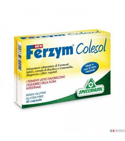 Ferzym Colesol New Integratore di Fermenti Lattici per l'Equilibrio Intestinale 40 capsule