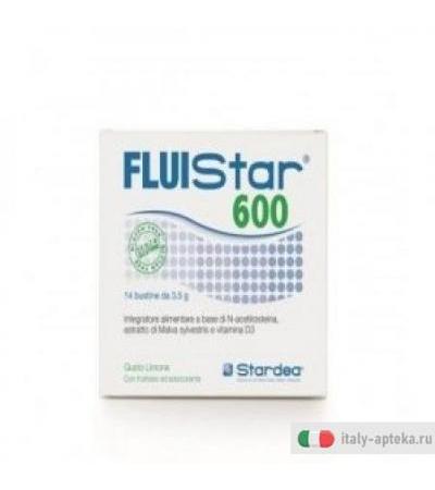 Fluistar 600 integratore alimentare utile per il benessere delle vie respiratorie 14 bustine