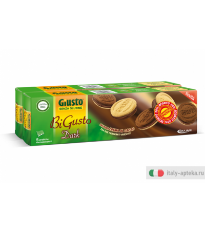 Giusto Senza Glutine BiGusto Dark con crema al cacao 5+5 monoporzioni