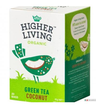 Green Tea Coconut infuso biologico di The Verde e Cocco 20 filtri