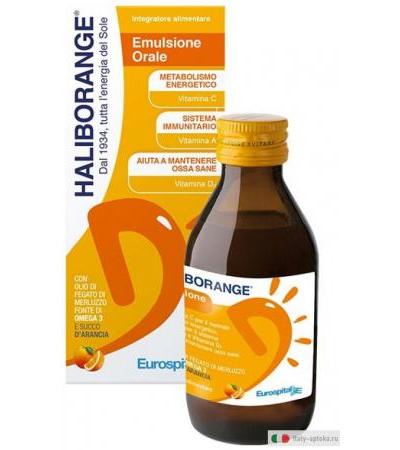 Haliborange Emulsione Orale sostegno omega3 e succo d'arancia 150ml