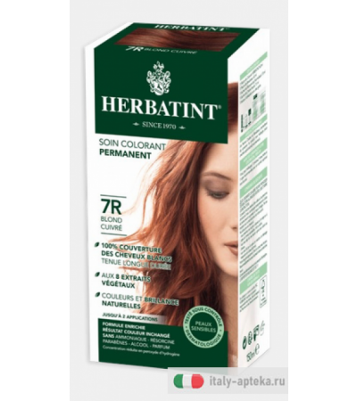 Herbatint colorante per capelli agli estratti vegetali Biondo Ramato 7 R