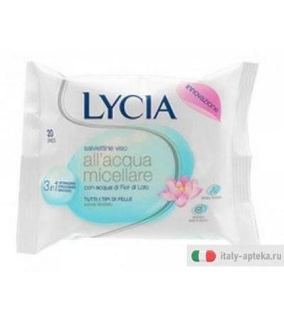 Lycia Salviettine viso all'acqua micellare 3in1 20 pezzi