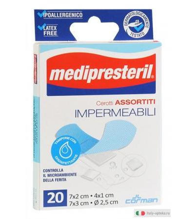 MediPresteril cerotti assortiti impermeabili 20 pz 4 formati