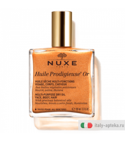 Nuxe Huile Prodigieuse Or Olio Secco scintillante multi-funzione nutre, lenisce e illumina 100ml
