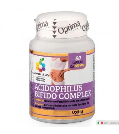 Optima Colours of Life Acidophilus Bifido Complex integratore alimentare per il transito intestinale 60 compresse