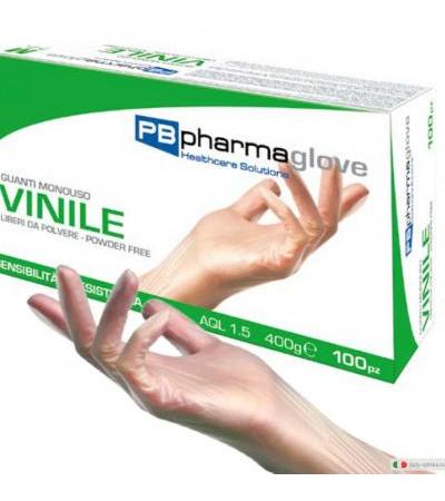 PB Pharma Glove Guanto Vinile libero da polvere taglia S 100 pezzi