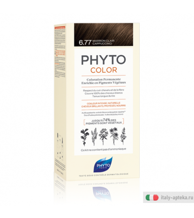 PhytoColor Colorazione Permanente a base di pigmenti vegetali n.6.77 Marrone Chiaro Cappuccino