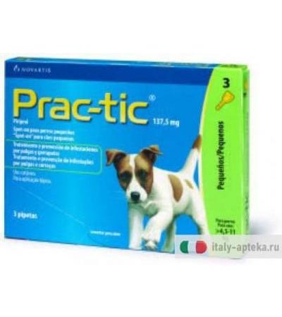 Practic soluzione spot-on per cani di piccola taglia 3 pipette per cani >4,5-11 kg
