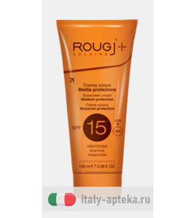 Rougj+ SPF15 Crema solare media protezione 100ml