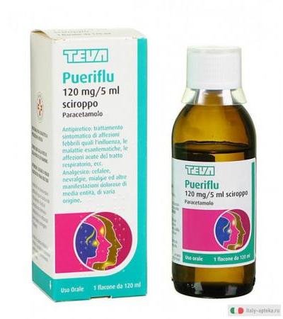 TEVA PUERIFLU 120 mg/5 ml sciroppo Paracetamolo antipiretico e analgesico 120 ml
