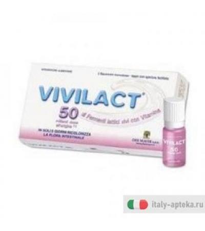 Vivilact 50 fermenti lattici vivi con vitamine 5 flaconcini